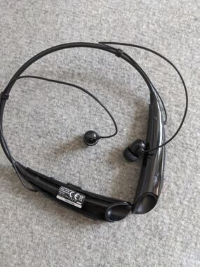 LG Tone PRO HBS-750 Headphones Headset Earbuds Bluetooth Wireless Black Tested